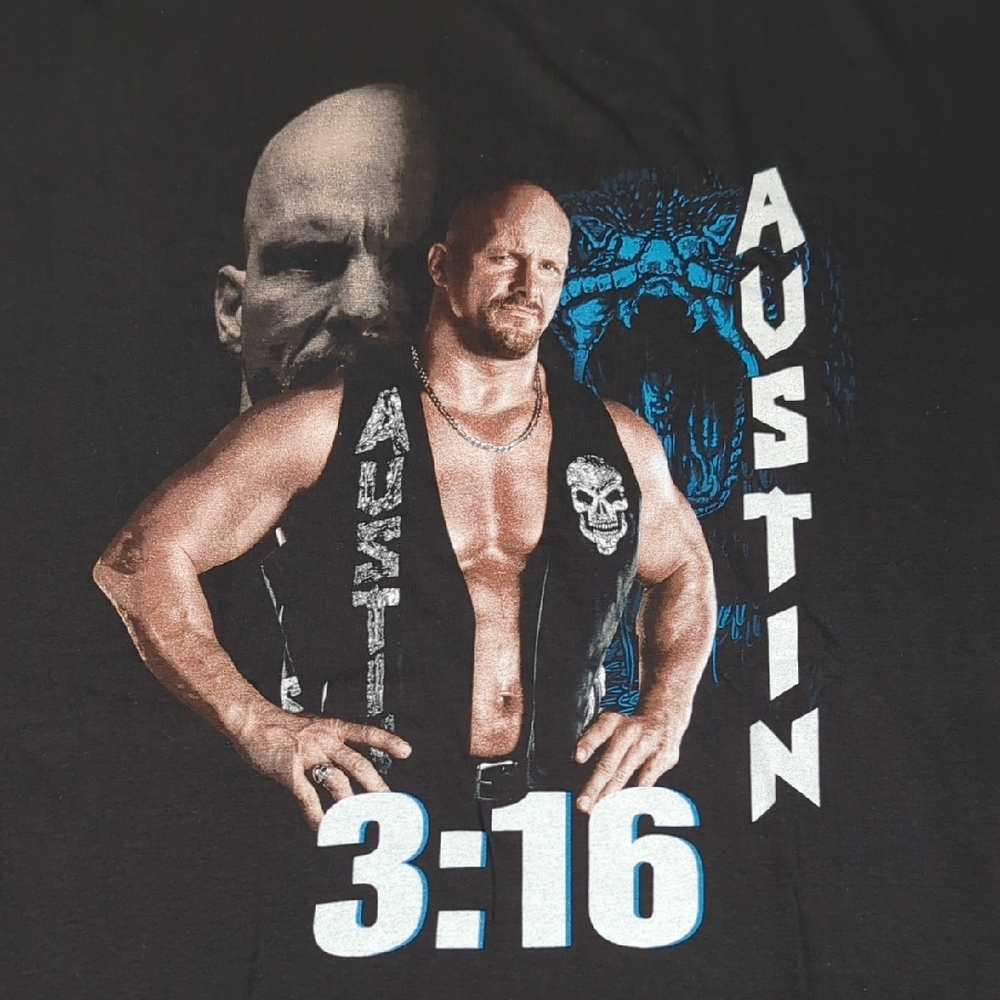 WWE Loot Crate Stone Cold Steve Austin 3:16 Mens‎ T-shirt Size 3XL Black